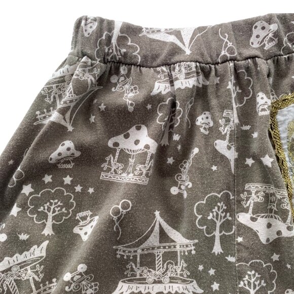 Novelty Print Doily Kitten Puppy Patched Baggy Harem Shorts 3T - Picture 3 of 6